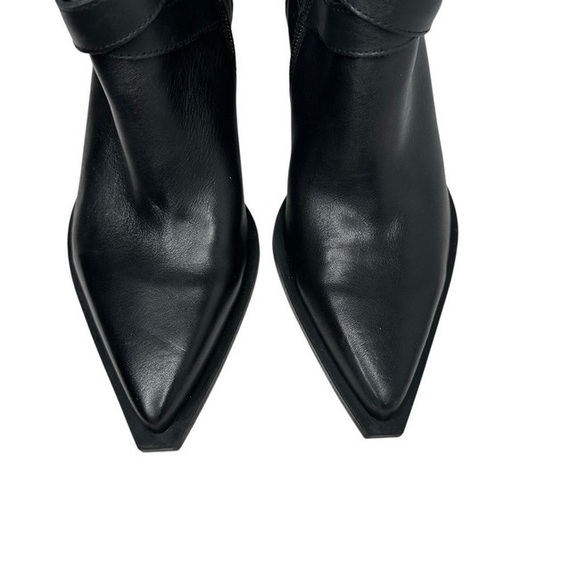 Dolce Vita Black Leather Ankle Boots with Gold Buckles - Picture 7 of 7